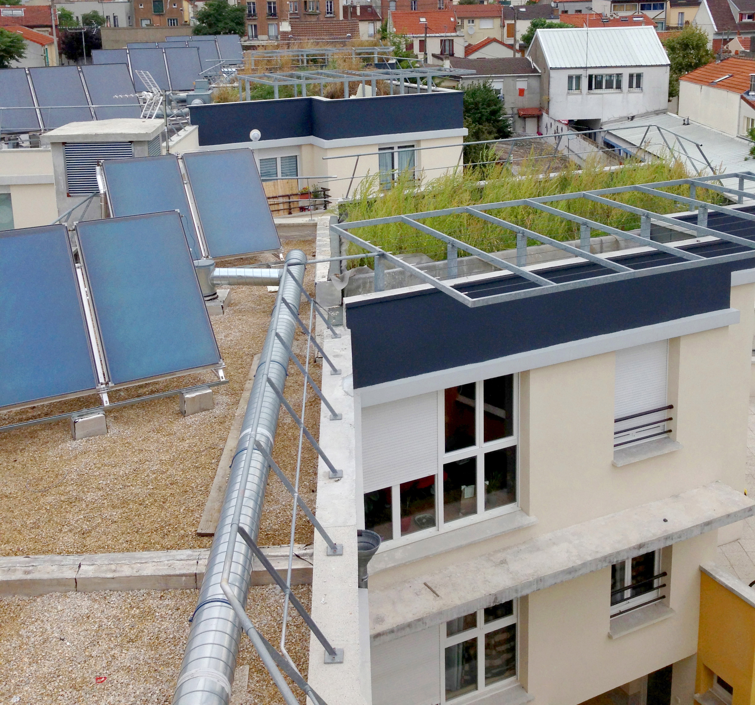 20 Logements Sociaux Montreuil-sous-Bois Photo Toiture et Panneaux Solaires